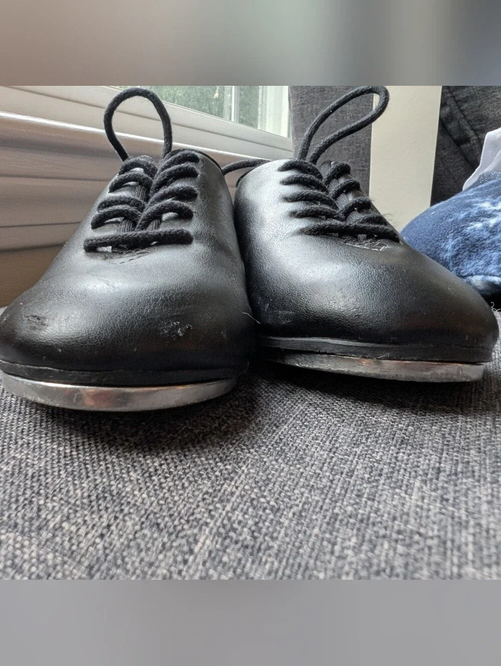 So Danca Size 10 Black Lace-Up Tap Shoes